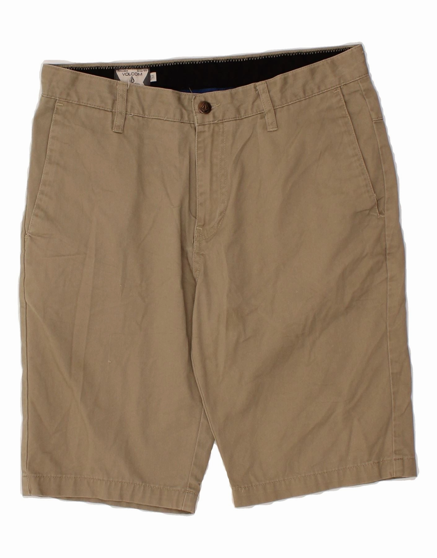 VOLCOM Mens Chino Shorts W31 Medium Beige Cotton Breezy Comfort simple design