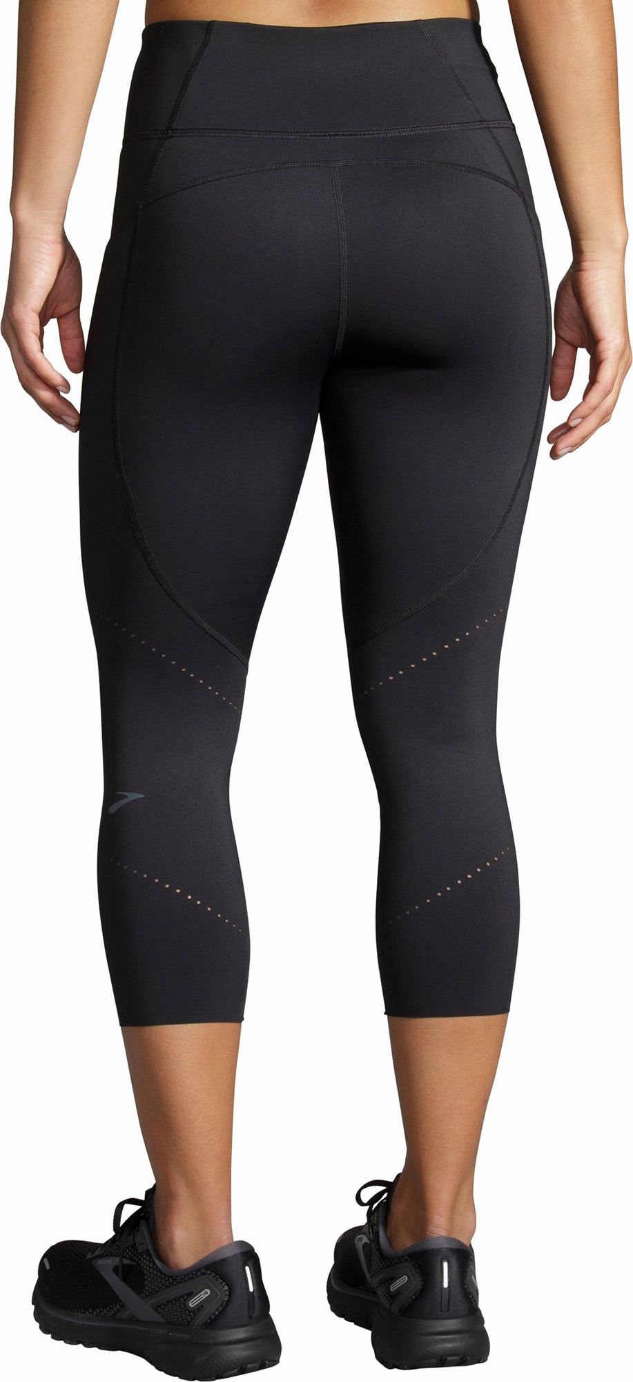 Brooks Method 3/4 Capri Womens Running Tights - Black Active Comfort Wear For Adults Wrinkle Resistant