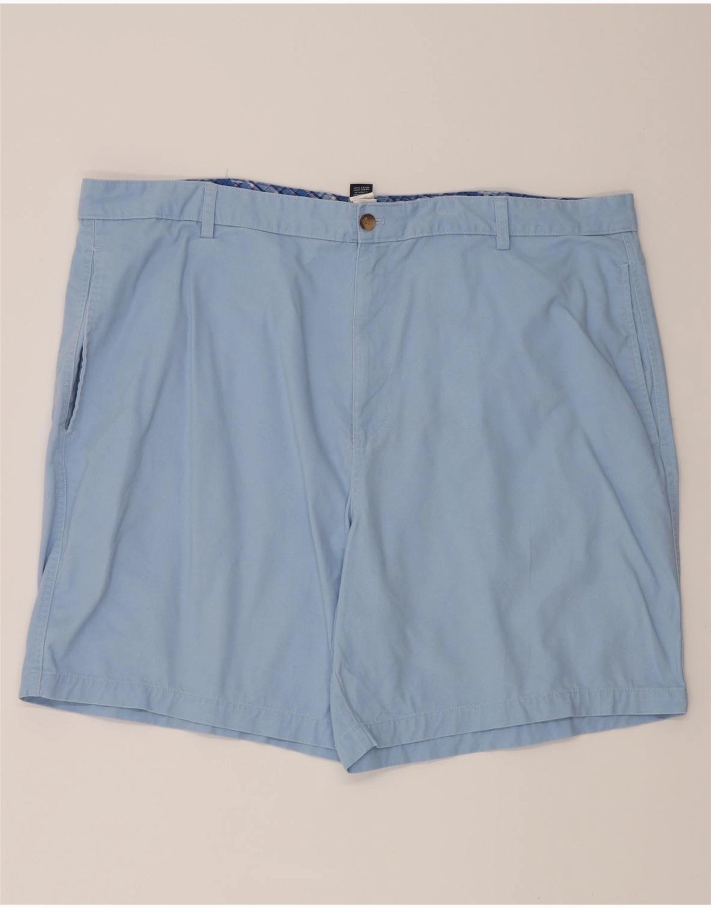 CHAPS Mens Chino Shorts W46 3XL Blue Cotton Fast Absorption Textile