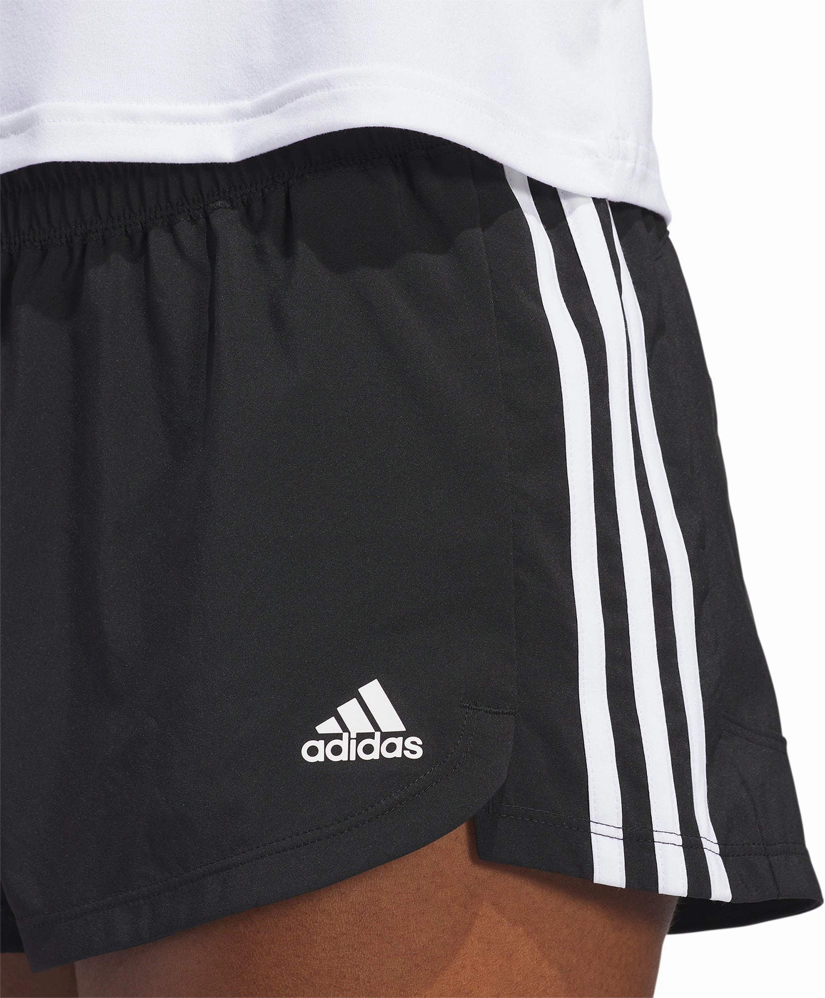 Trendy Fashion adidas Pacer 3 Stripes Woven Womens Training Shorts - Black
