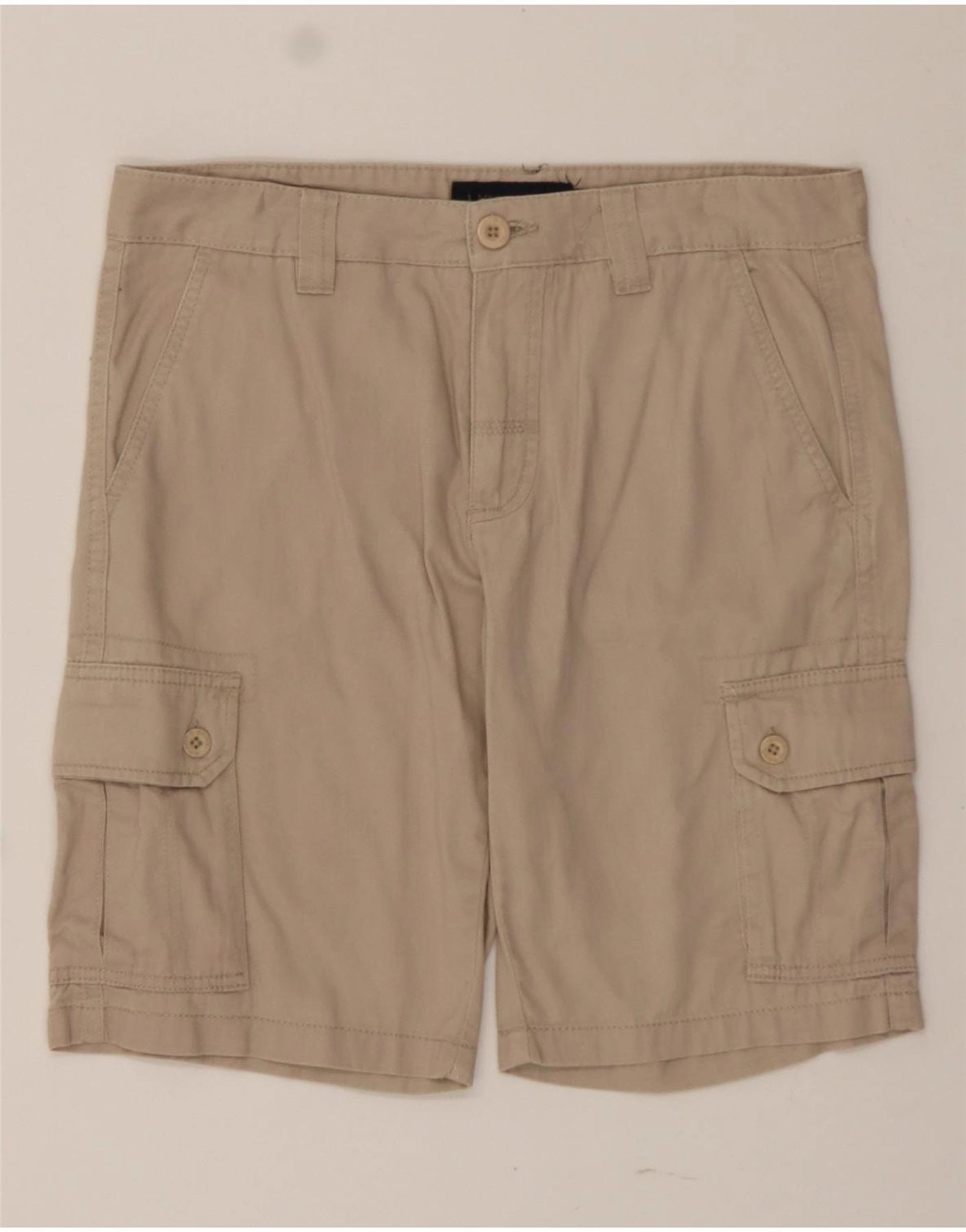 J. HART & BROS Mens Cargo Shorts IT 46 Small W32 Beige Cotton Stretch Layer On-The-Go Style