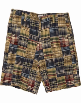 Anti - odor IZOD Mens Chino Shorts W36 Large Multicoloured Check Cotton