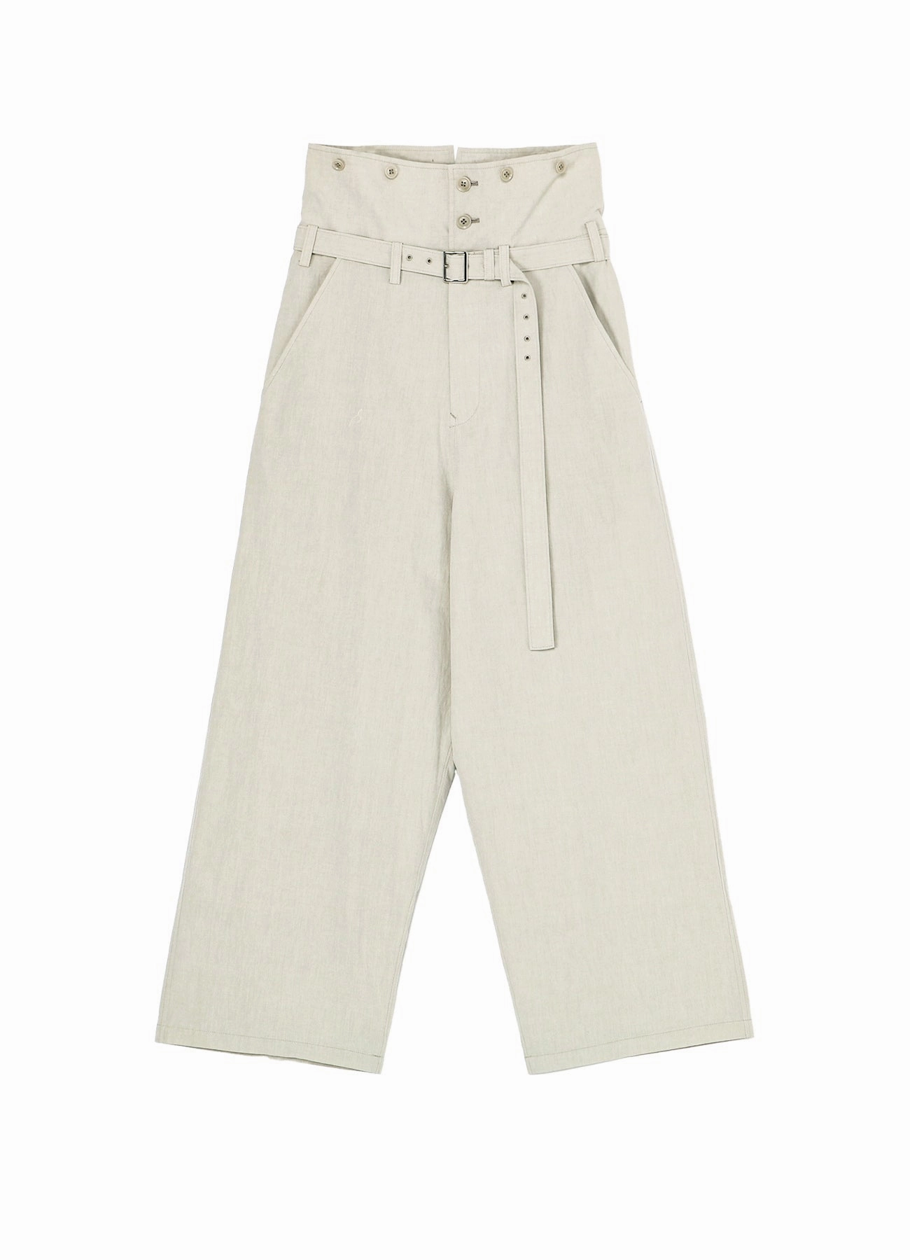 Anti Pilling Textile COTTON CHAMBRAY HIGH WAIST PANTS