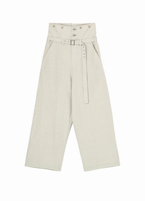 Anti Pilling Textile COTTON CHAMBRAY HIGH WAIST PANTS