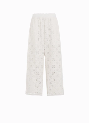 COTTON LACE WASIT ELASTIC PANTS Sleek Comfort All Day Wear Comfort