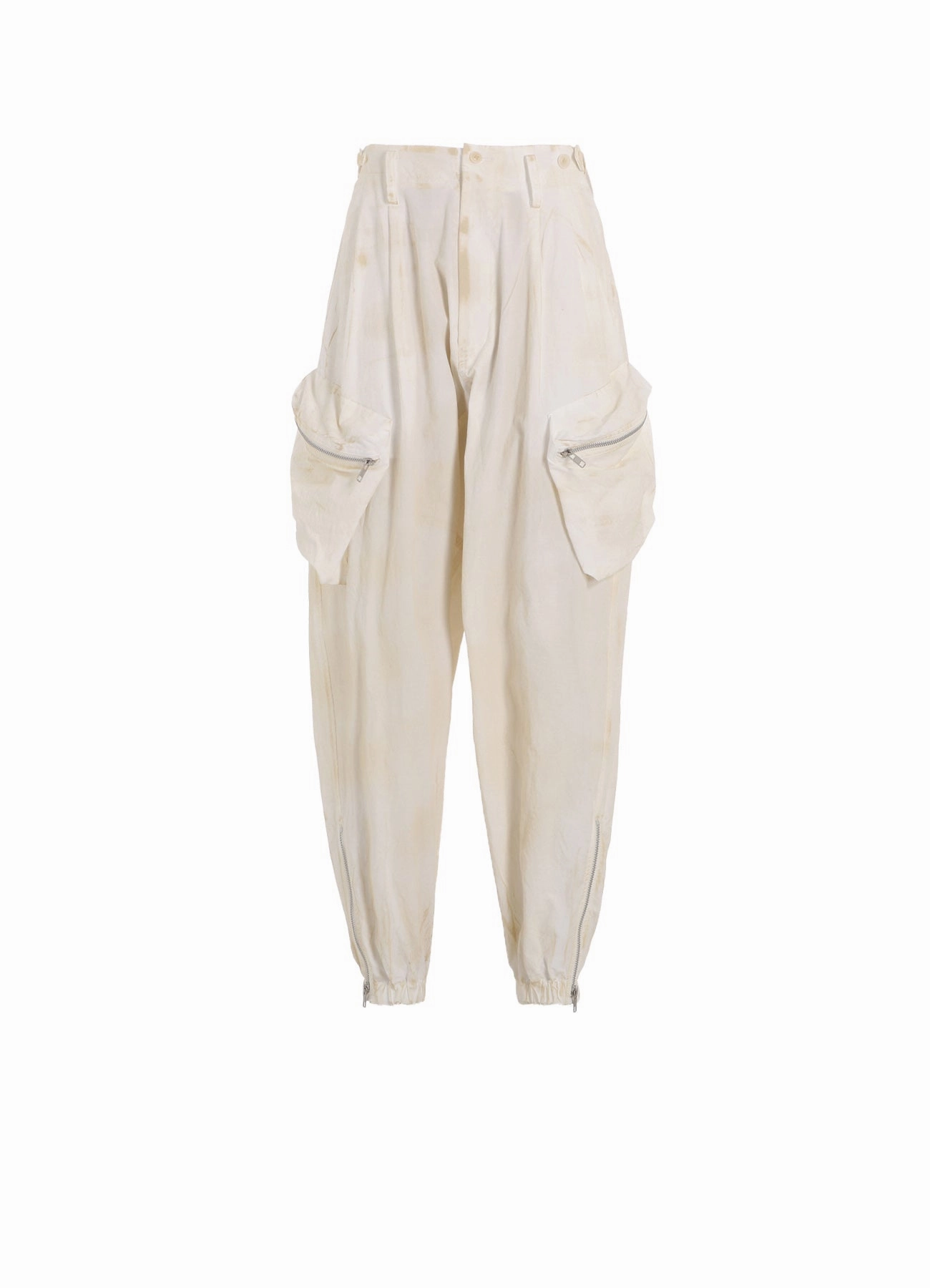 COTTON LINEN DUMP ROOLER PRINTING ZIP POCKET PANTS Fast Move