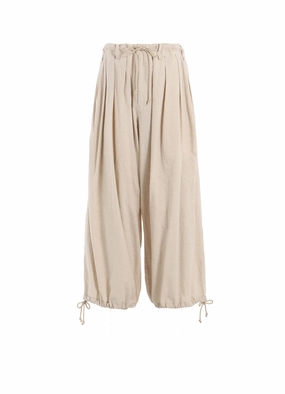 COTTON/LINEN POPLIN BALLOON PANTS Low Bulk