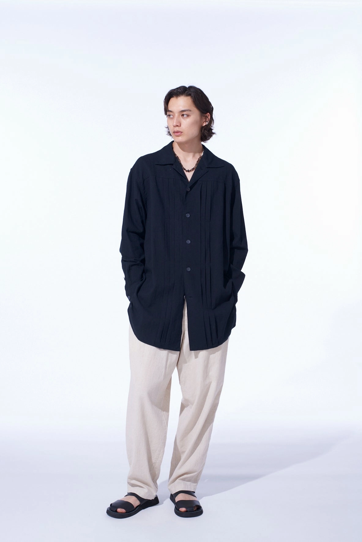 Fashionable Cut Everyday Ease COTTON/LINEN POPLIN WAIST-STRING PANTS