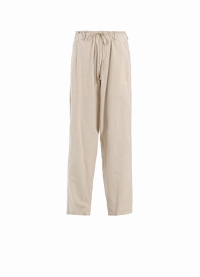 COTTON/LINEN POPLIN WAIST-STRING PANTS Functional Look Sporty Vibe