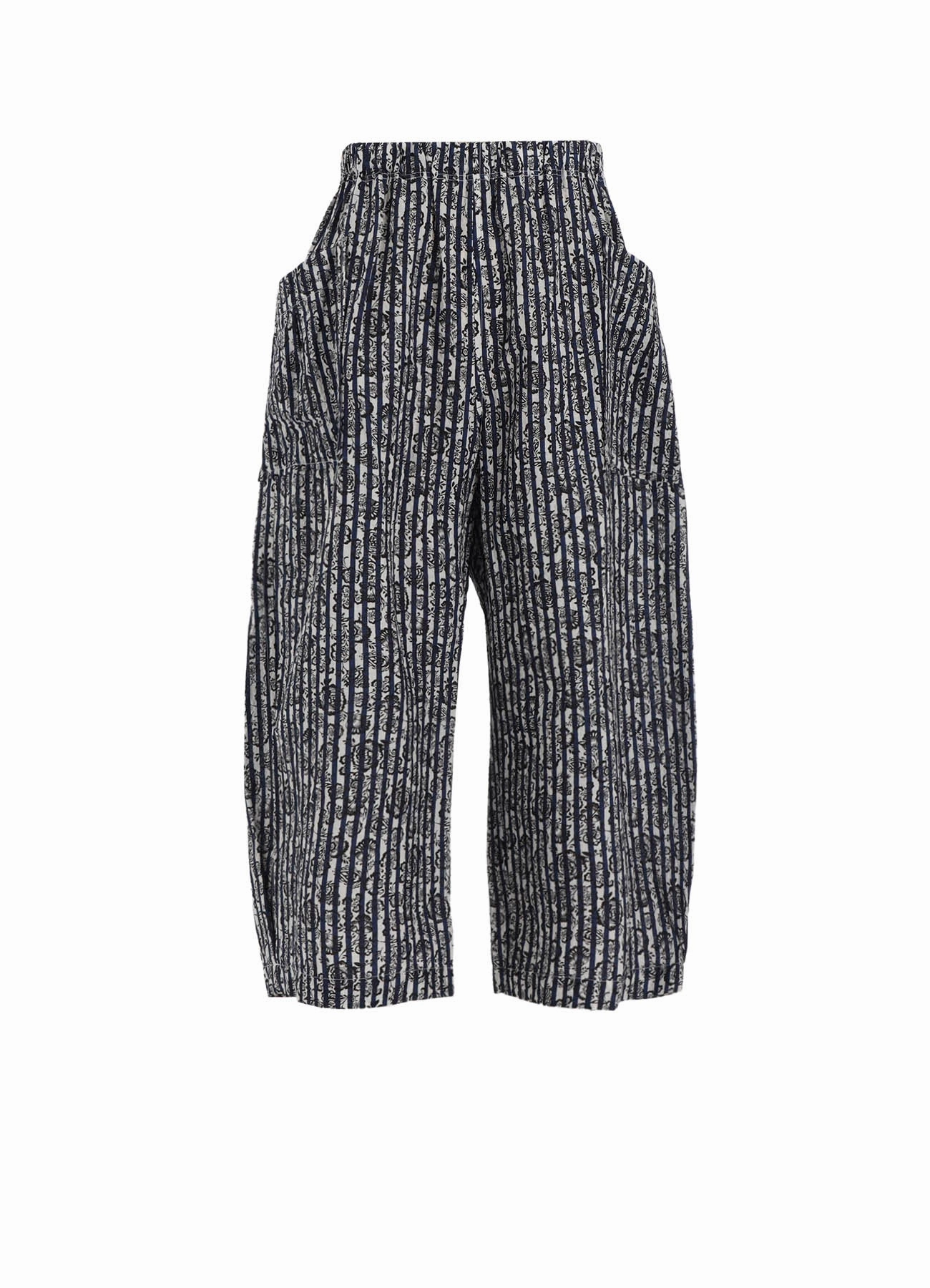 COTTON RIPPLE PRINT 4/5 LENGTH PANTS Eco Friendly Dyeing