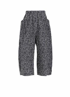 COTTON RIPPLE PRINT 4/5 LENGTH PANTS Eco Friendly Dyeing