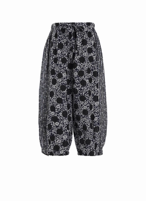 COTTON RIPPLE PRINT SWITCHING PANTS Stylish Comfort
