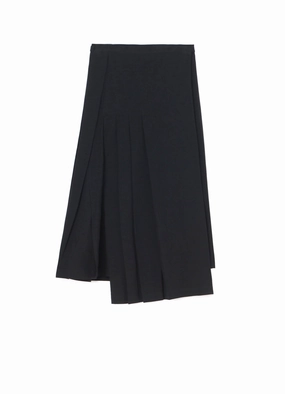 COTTON TWILL R PLEATED WRAP SKIRT Smart Casual Chilly Layering