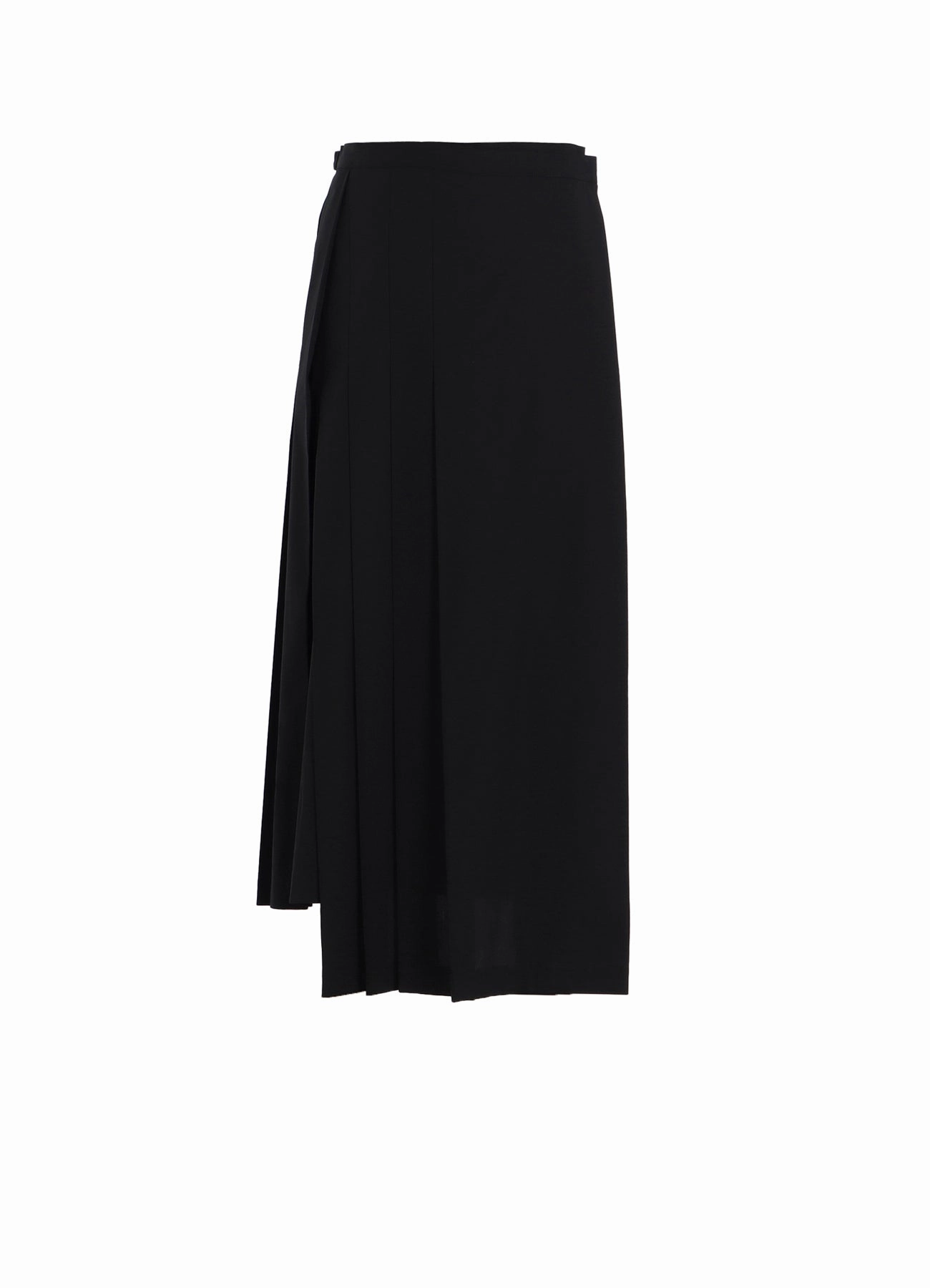 COTTON TWILL R PLEATED WRAP SKIRT Office Friendly