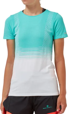 Ronhill Tech Marathon Short Sleeve Womens Running Top - Green Holiday Comfort Style Soft and Stylish