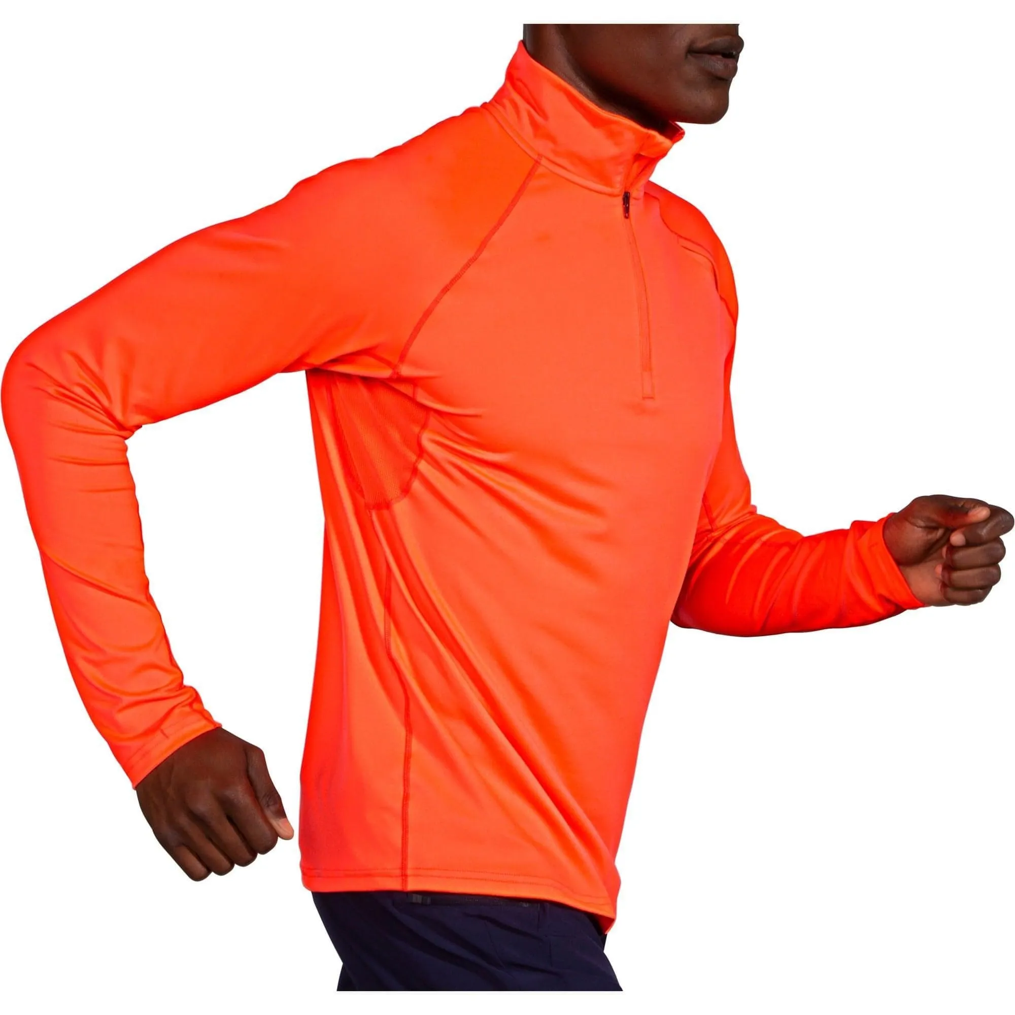 Brooks Dash Half Zip Long Sleeve Mens Running Top - Orange City Casual