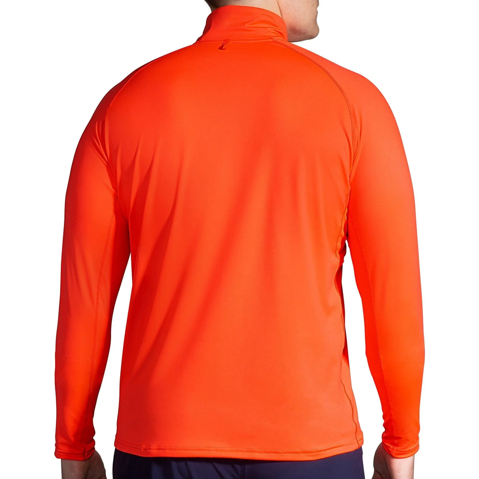 Brooks Dash Half Zip Long Sleeve Mens Running Top - Orange light layering StretchFabric