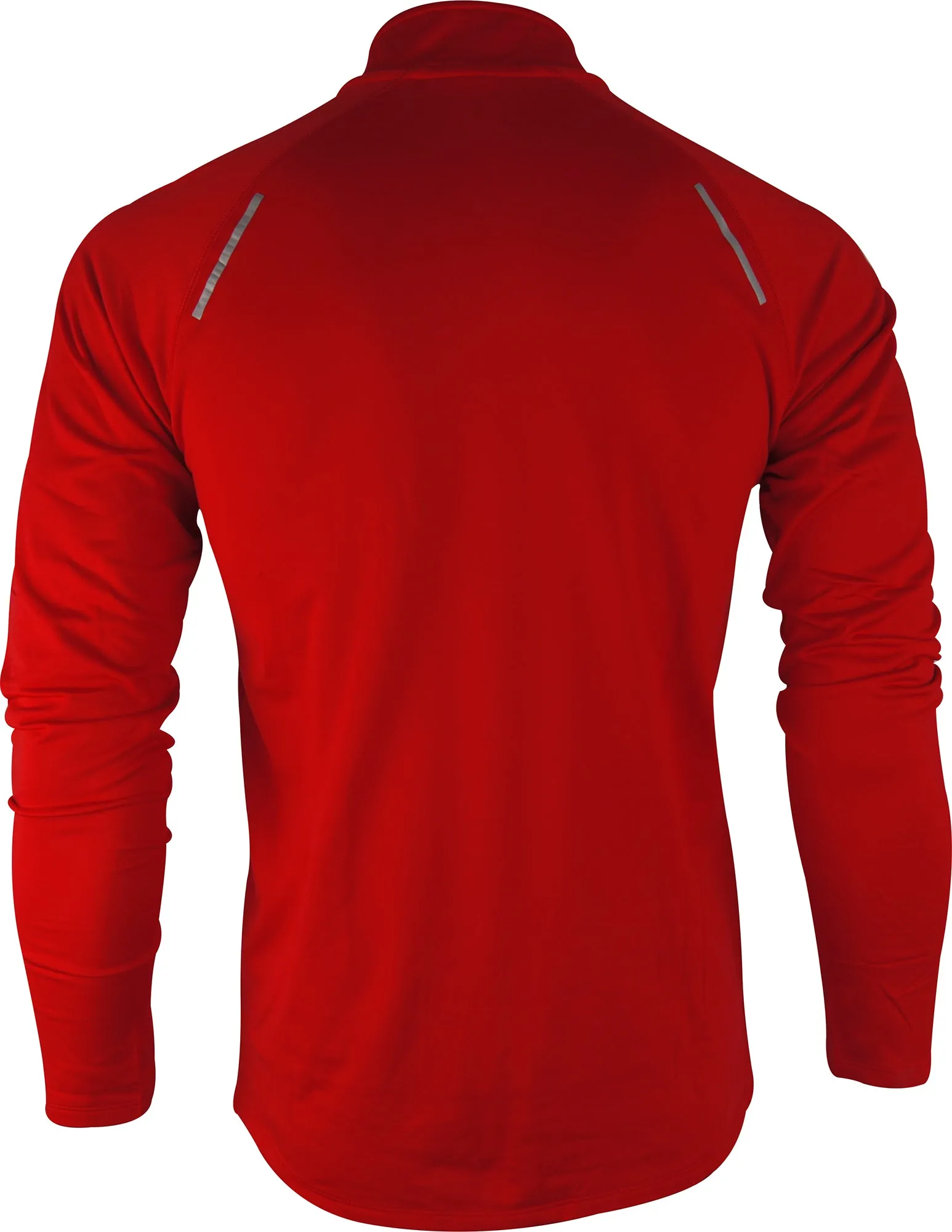 More Mile Vivid Half Zip Long Sleeve Mens Running Top - Red Easy-to-Style Top