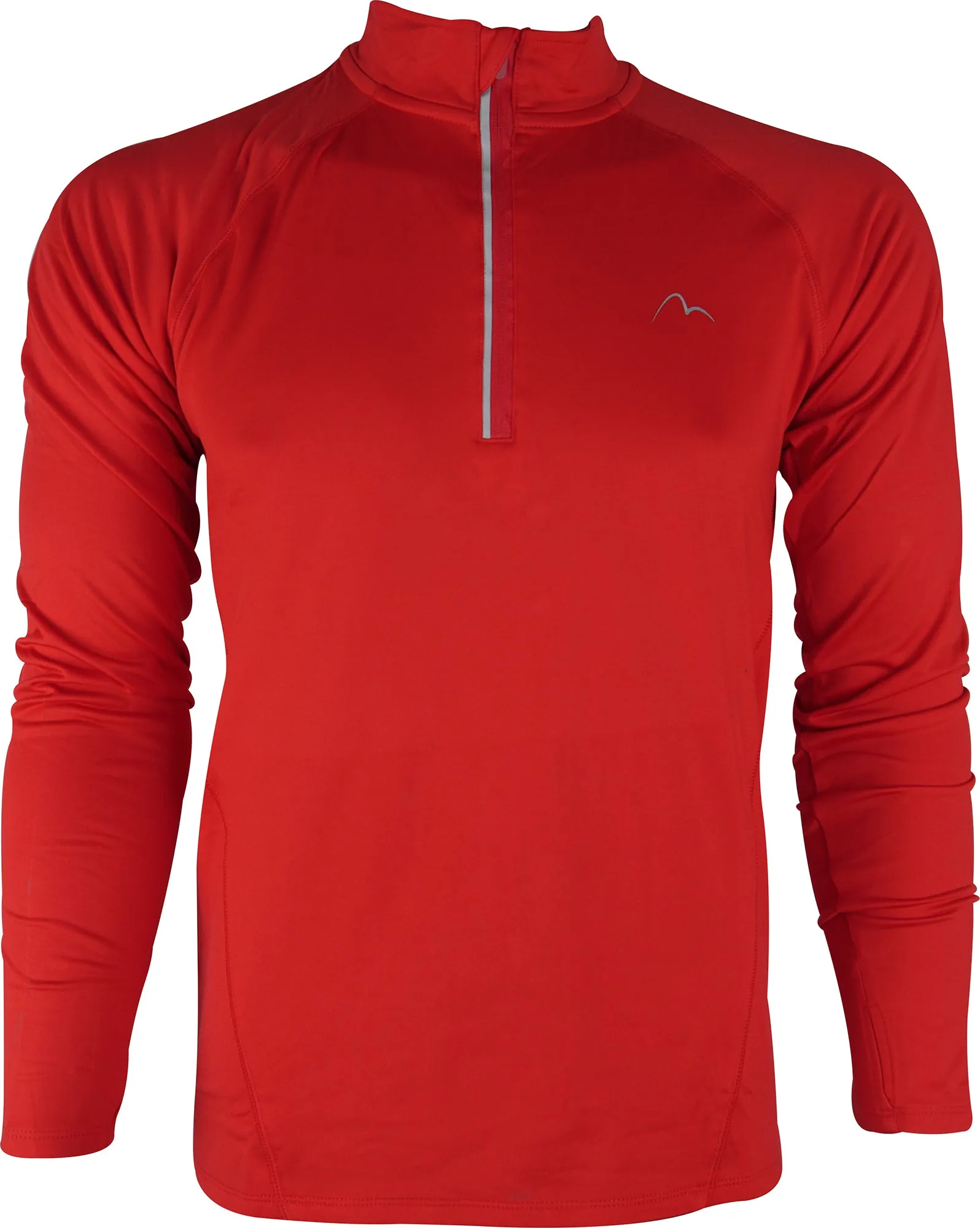 MinimalBranding More Mile Vivid Half Zip Long Sleeve Mens Running Top - Red