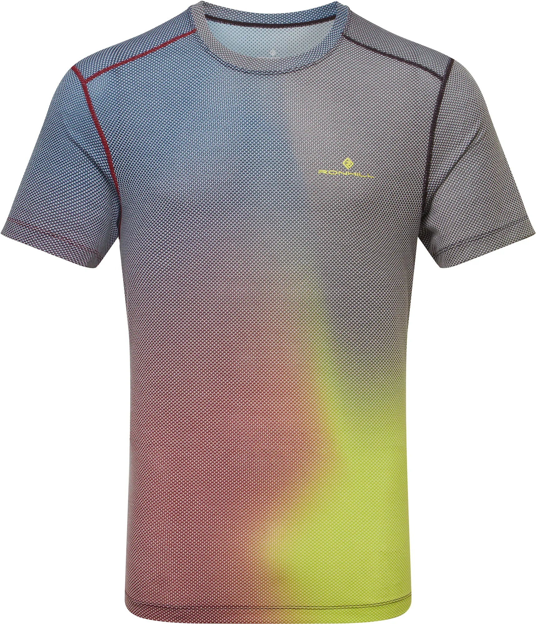 Urban Trend Look Relax Outfit Ronhill Tech Golden Hour Short Sleeve Mens Running Top - Blue