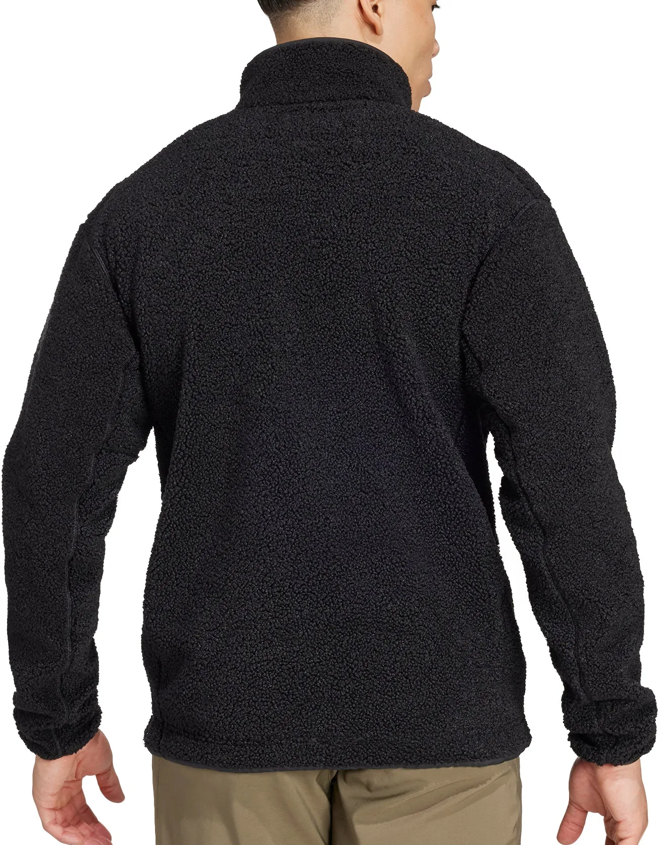 adidas Terrex Xploric High Pile Fleece Mens Sweatshirt - Black Oversized Silhouette
