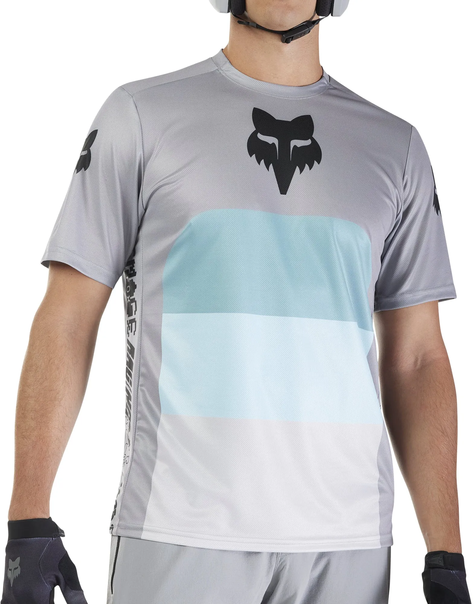 Fox Ranger Grid Short Sleeve Mens Cycling Jersey - Grey Non Irritating Tags