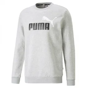 PUMA Mens Essentials  Two-Tone Big Logo Crew Youthful Vibe