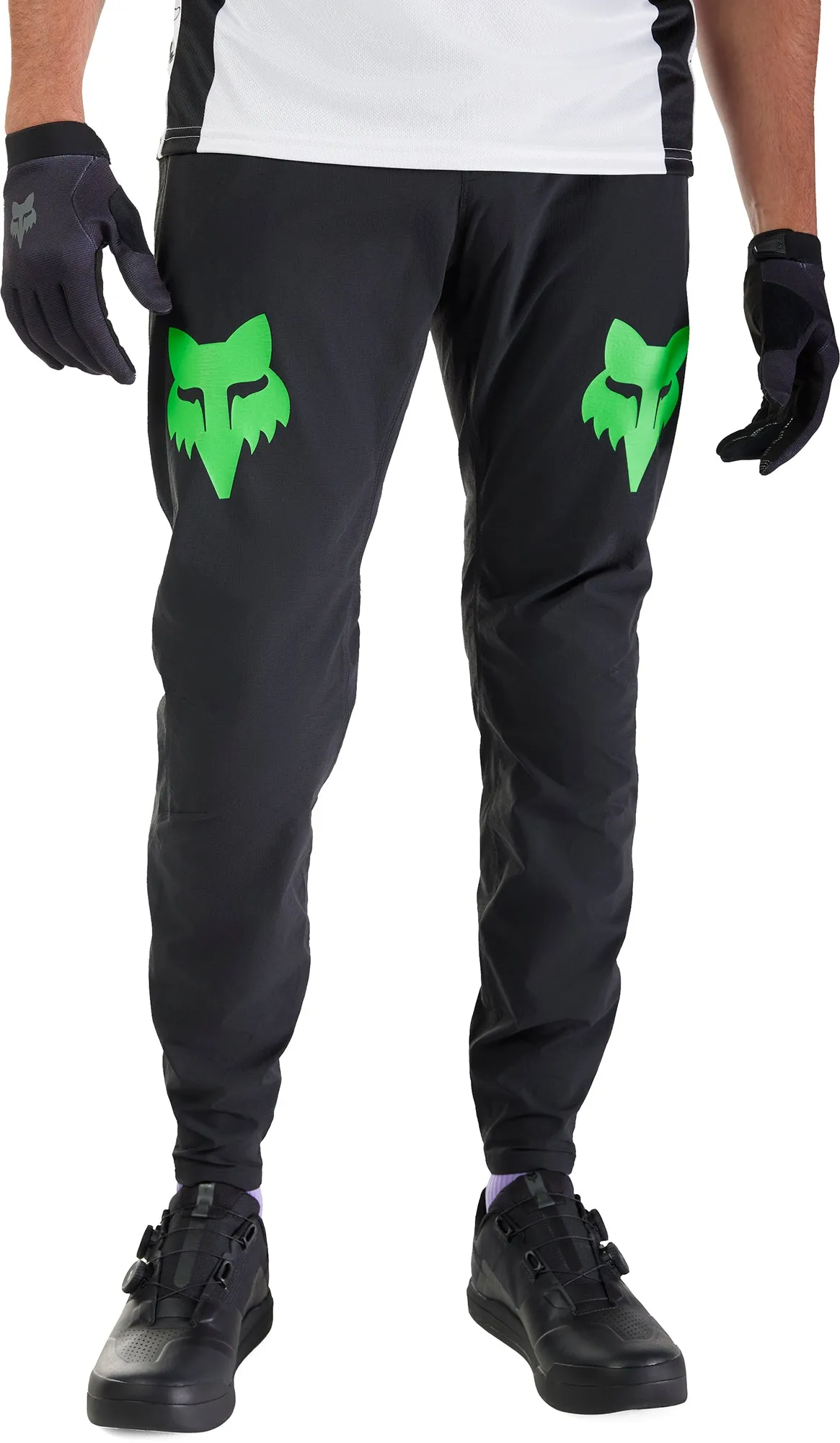 Fox Ranger Grid Mens Cycling Trousers - Black Polyester fabric Travel Wear