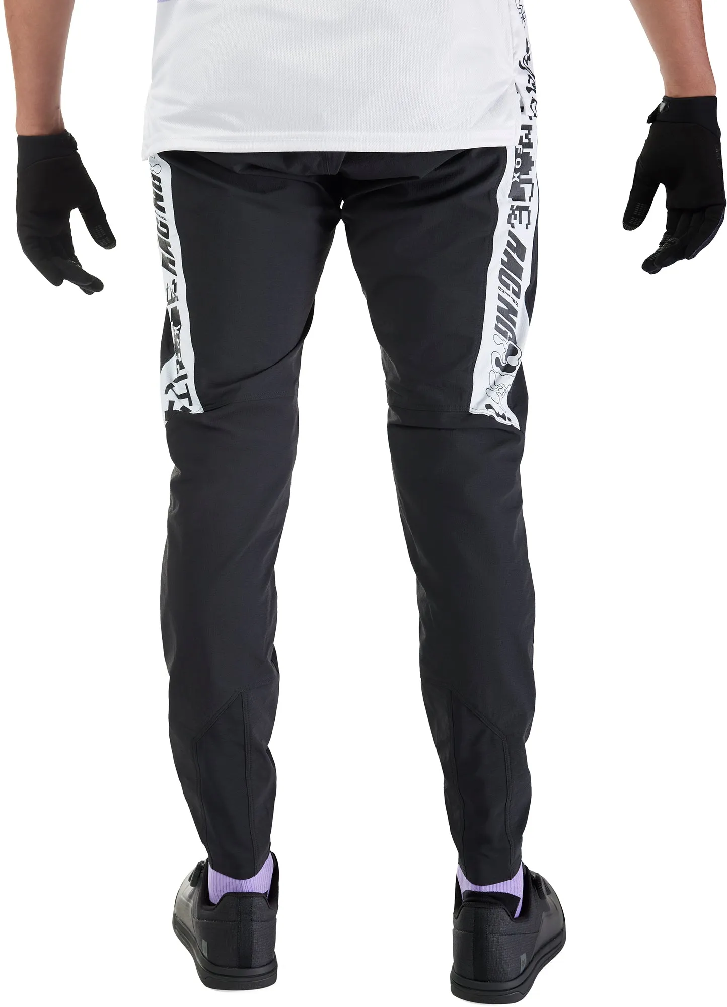 Fox Ranger Grid Mens Cycling Trousers - Black TaperedLeg FrictionResistantEdging