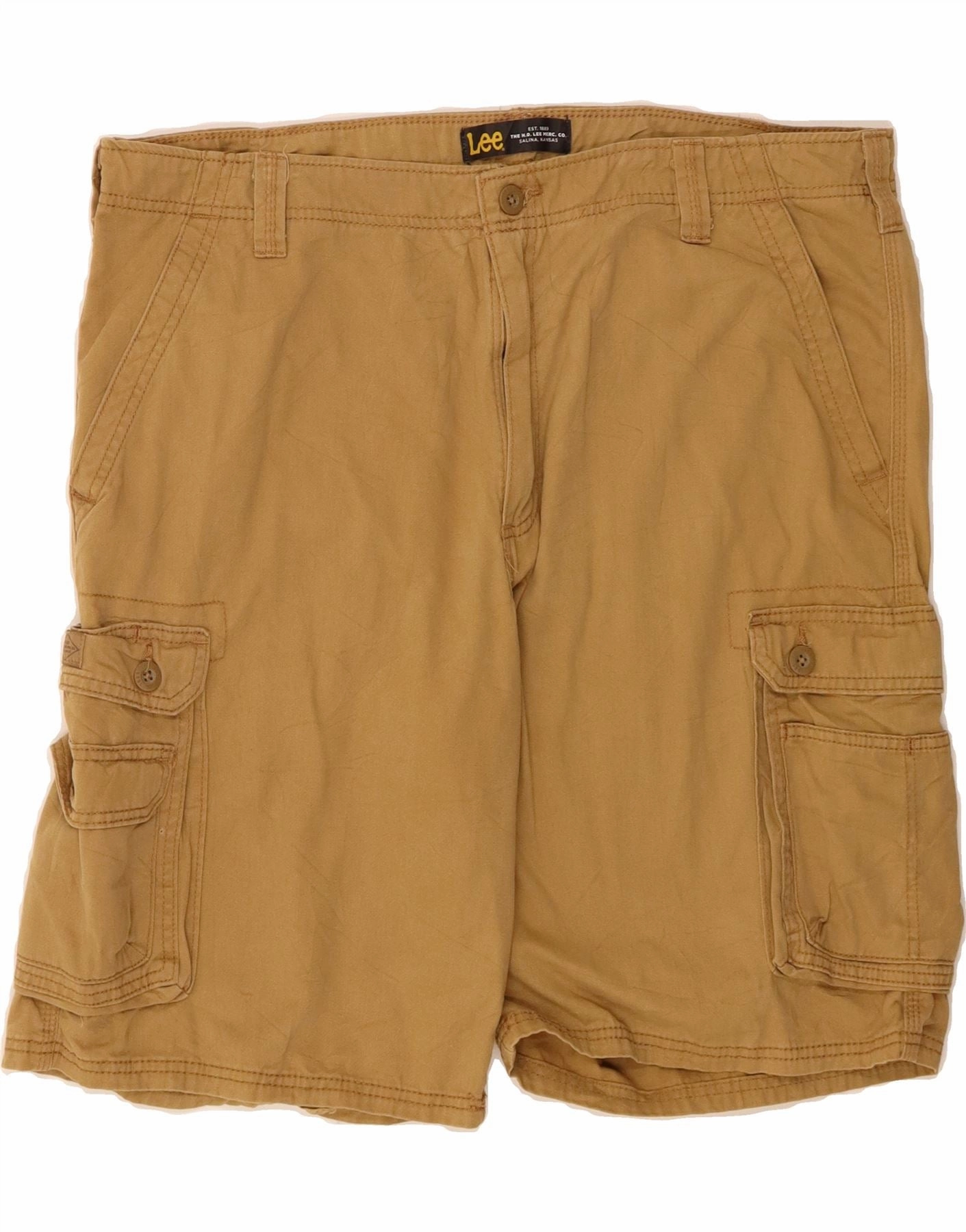 LEE Mens Cargo Shorts W40 XL Brown Cotton Tight Fit