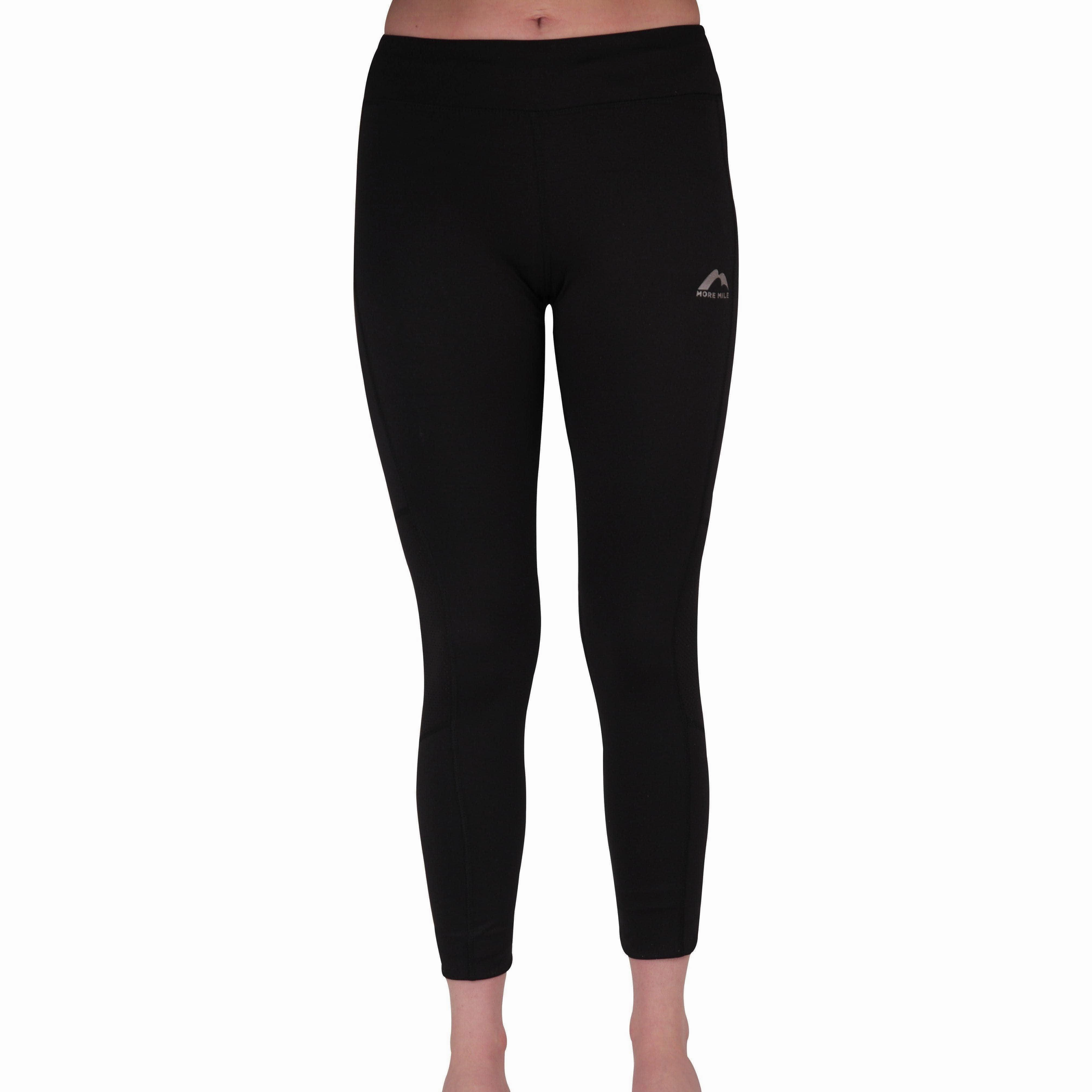 More Mile Excel Womens 7/8 Running Tights - Black Classic Fit