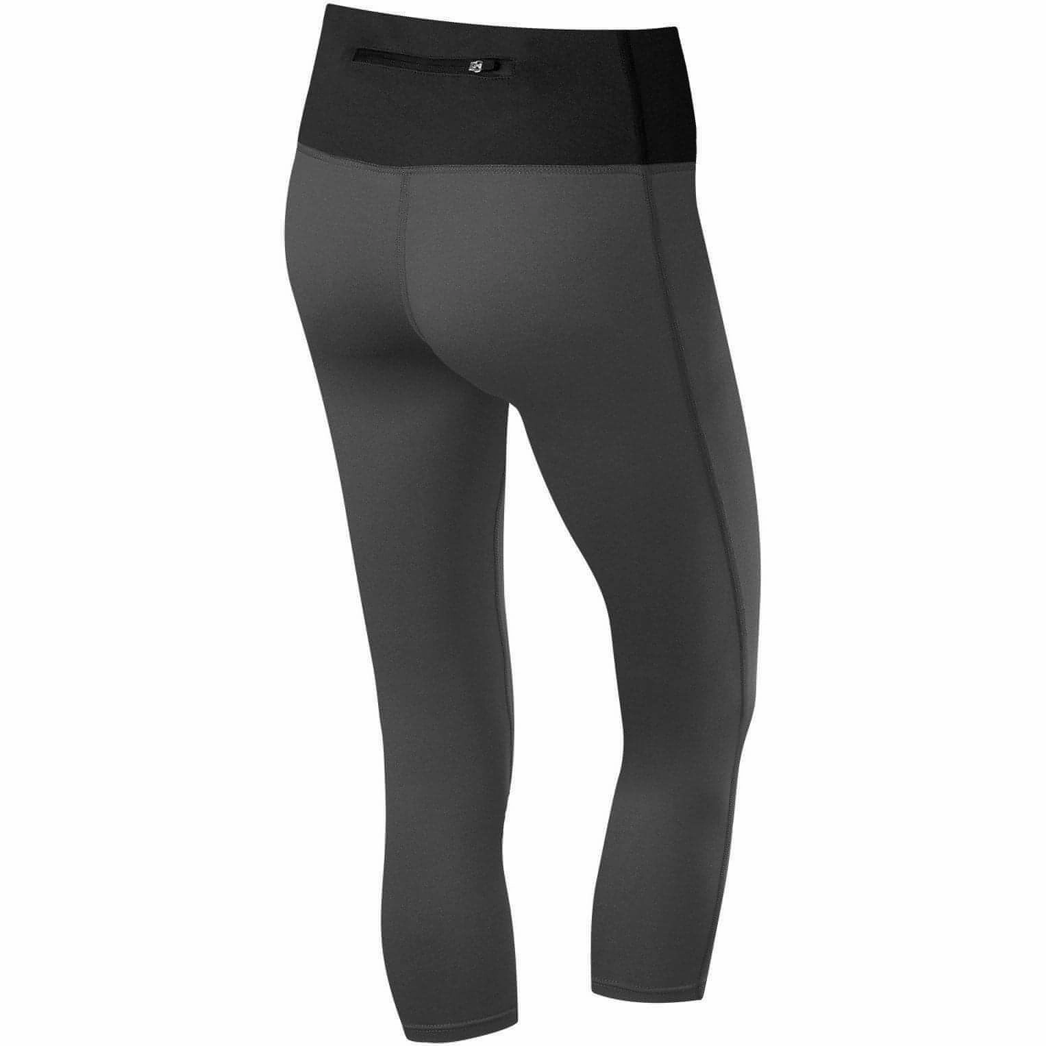 TCA Pro Performance Supreme Womens 3/4 Capri Running Tights - Grey Smart Fit High Comfort