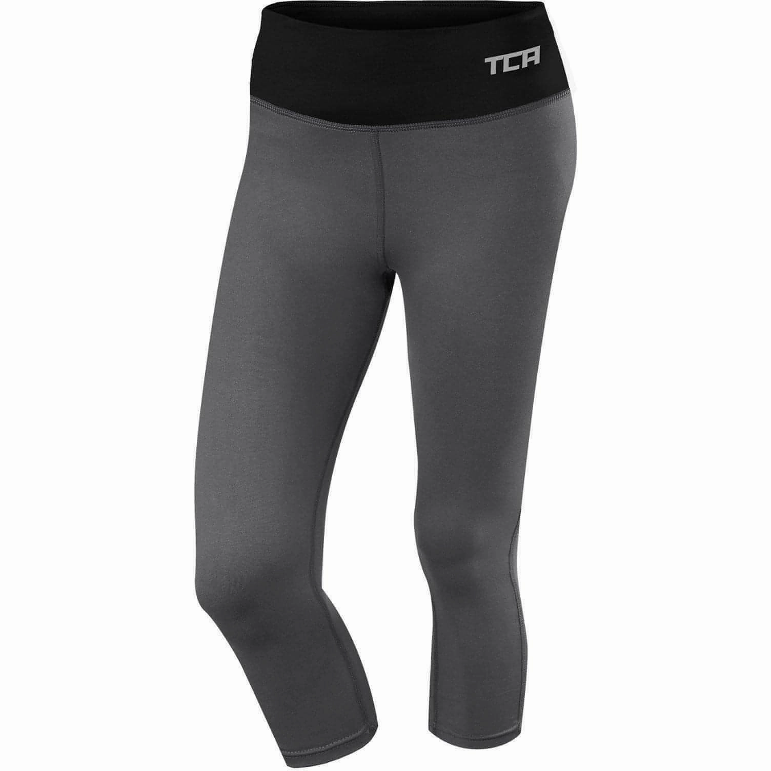 TCA Pro Performance Supreme Womens 3/4 Capri Running Tights - Grey Ultra Basic