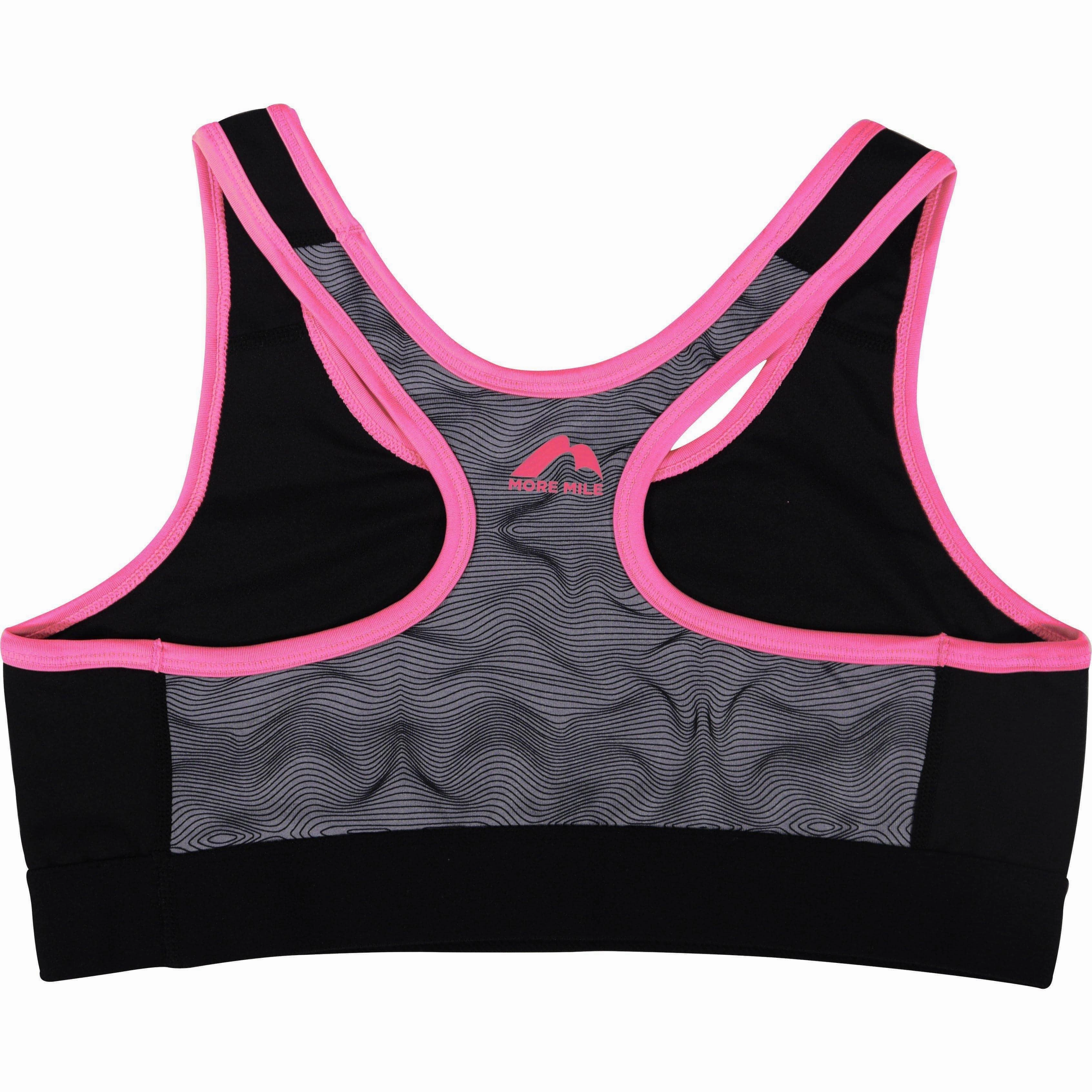 More Mile Girls Running Crop Top - Black Light Fresh