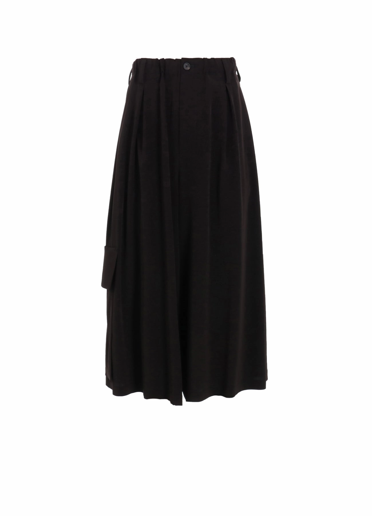 CREPE de CHINE CROPPED WIDE PANTS WITH GUSSETED FLAP POCKET Stretch Fit