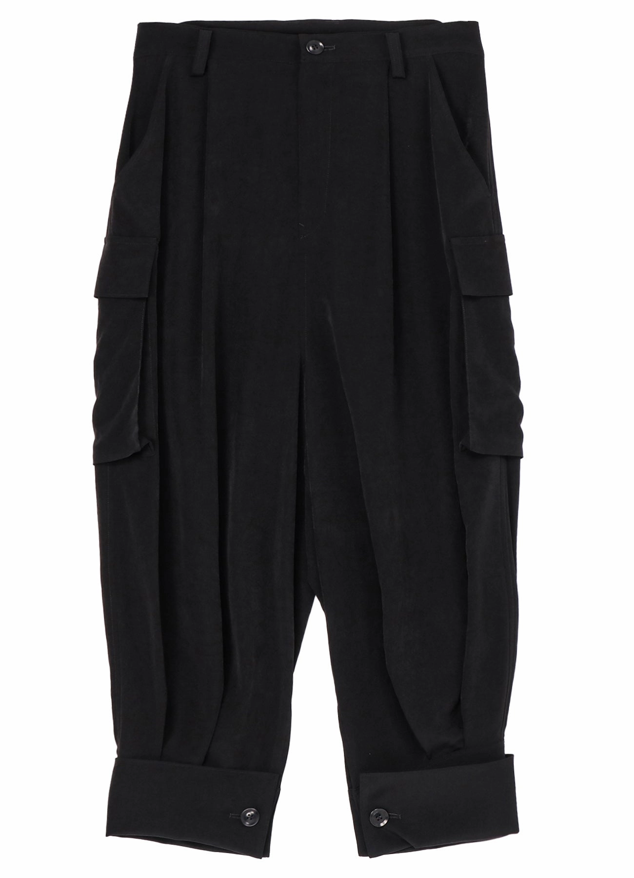 High Density Weave Casual Performance Wear CREPE de CHINE CUFFED HEM CARGO PANTS