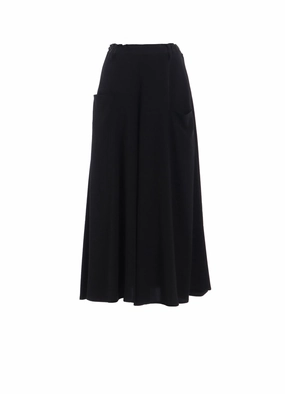 Low Bulk Material Slim Stretch CREPE de CHINE FRONT PANEL POCKET SKIRT