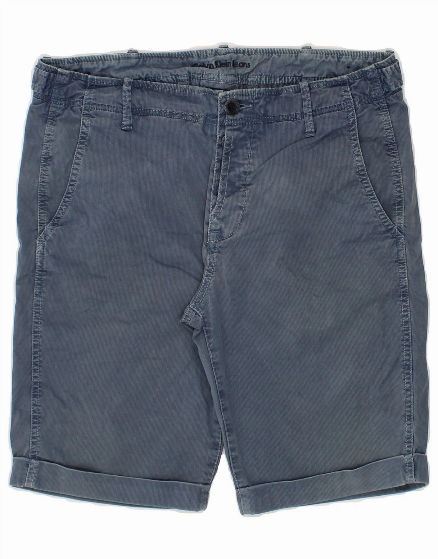 CALVIN KLEIN Mens Regular Chino Shorts W29 Small  Blue Cotton Hot Weather