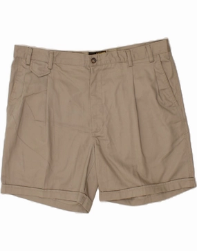 CROWN Mens Pegged Chino Shorts W40 XL  Beige Polyester Poolside Wear