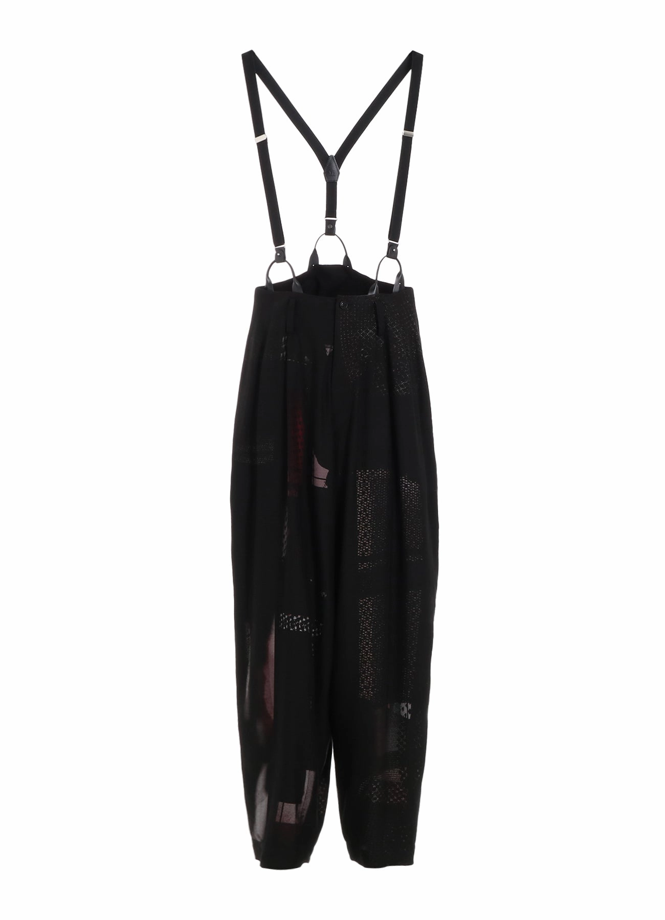 CU/DUNGAREE TWILL DARK NEON PRINT SUSPENDER PANTS Multi Pocket Design