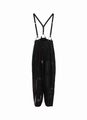 CU/DUNGAREE TWILL DARK NEON PRINT SUSPENDER PANTS City Ready