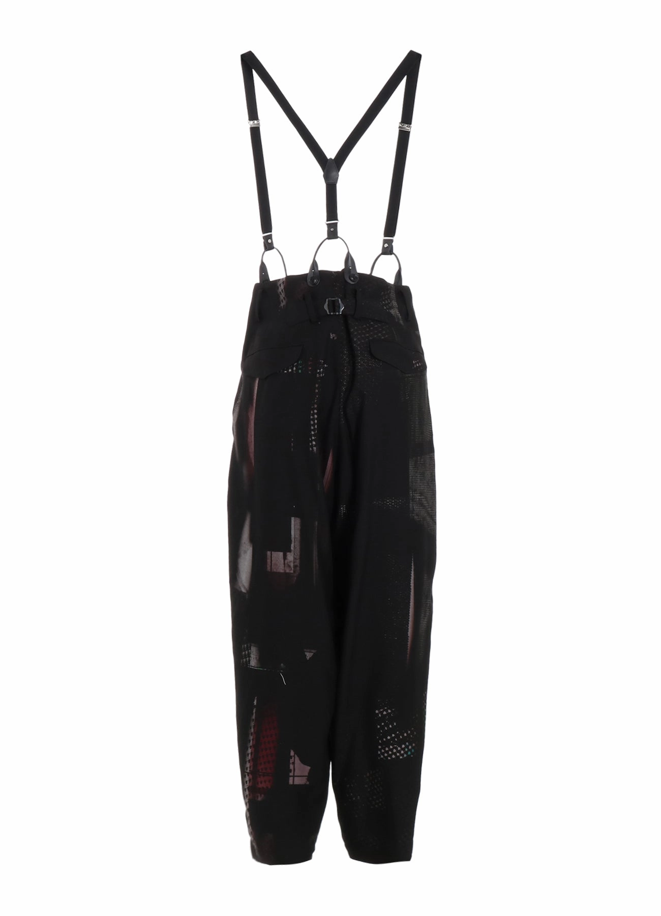 Water Repellent CU/DUNGAREE TWILL DARK NEON PRINT SUSPENDER PANTS