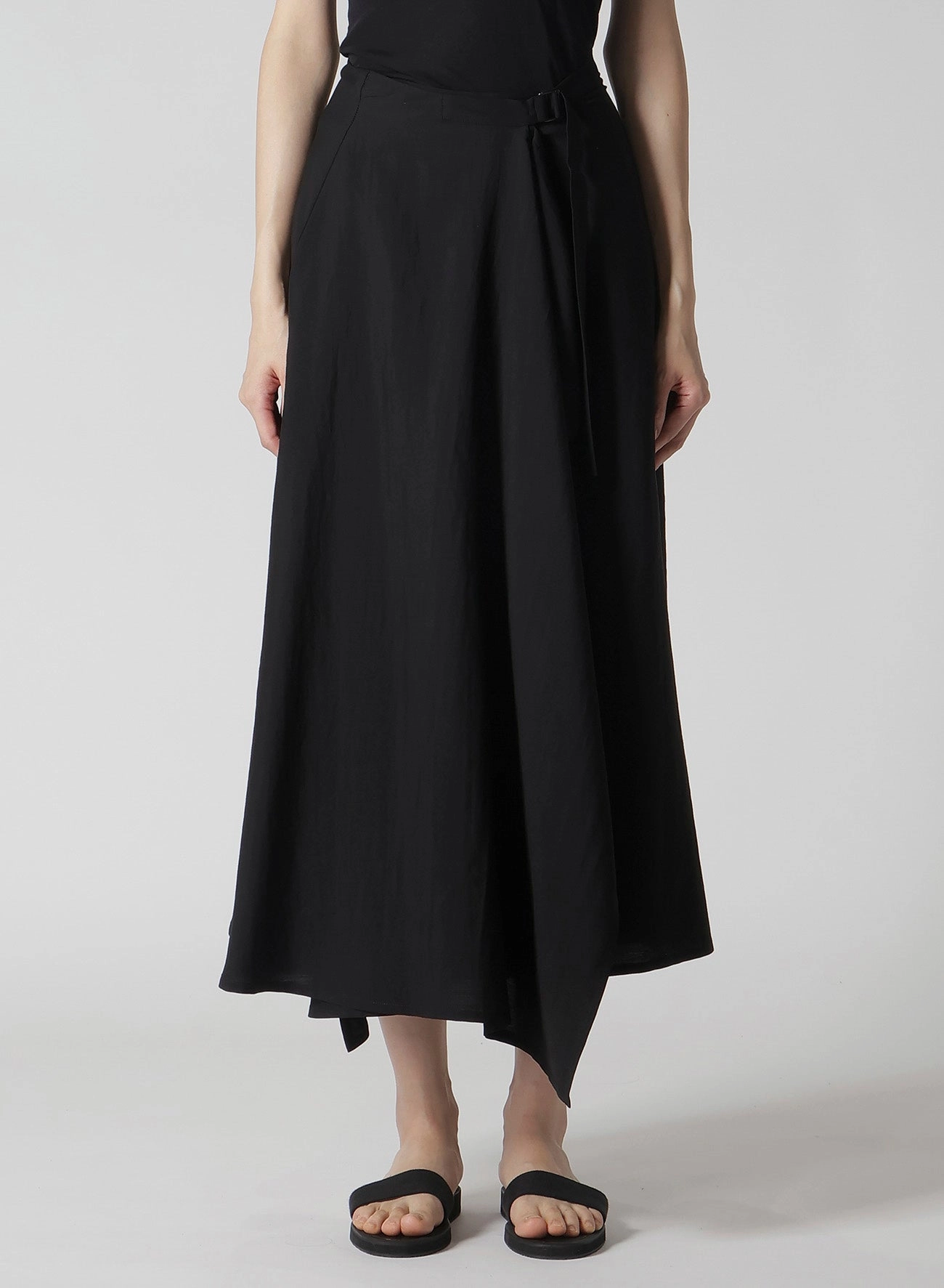Cu/W HIGH TWISTED GABARDINE FLARE WRAP SKIRT Body Movement OdorResistant
