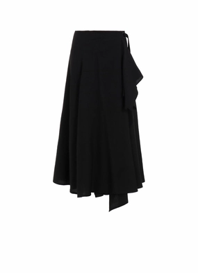 Long Wear Cu/W HIGH TWISTED GABARDINE FLARE WRAP SKIRT