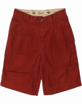DOCKERS Mens Chino Shorts W31 Medium Red Cotton Skinny Fit silk blend
