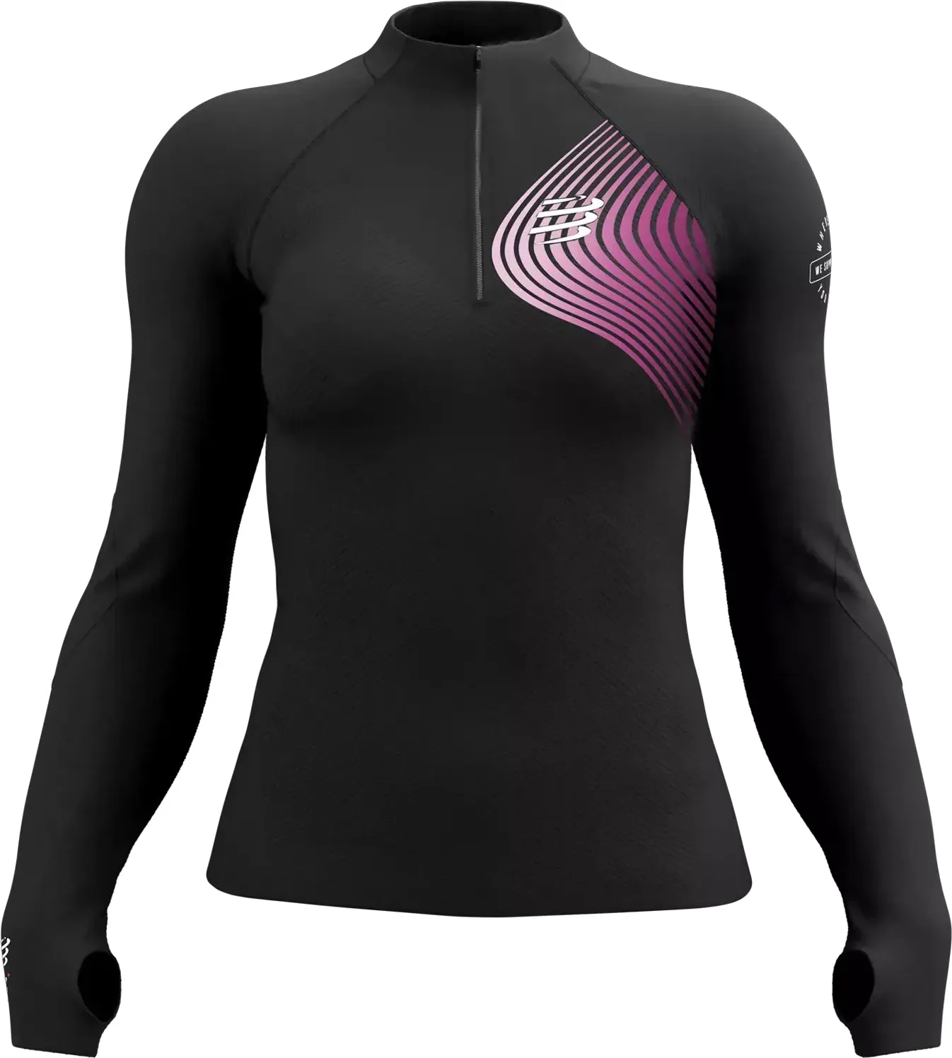 Compressport Winter Trail Postural Half Zip Long Sleeve Womens Running Top - Grey Comfy Touch Office Attire