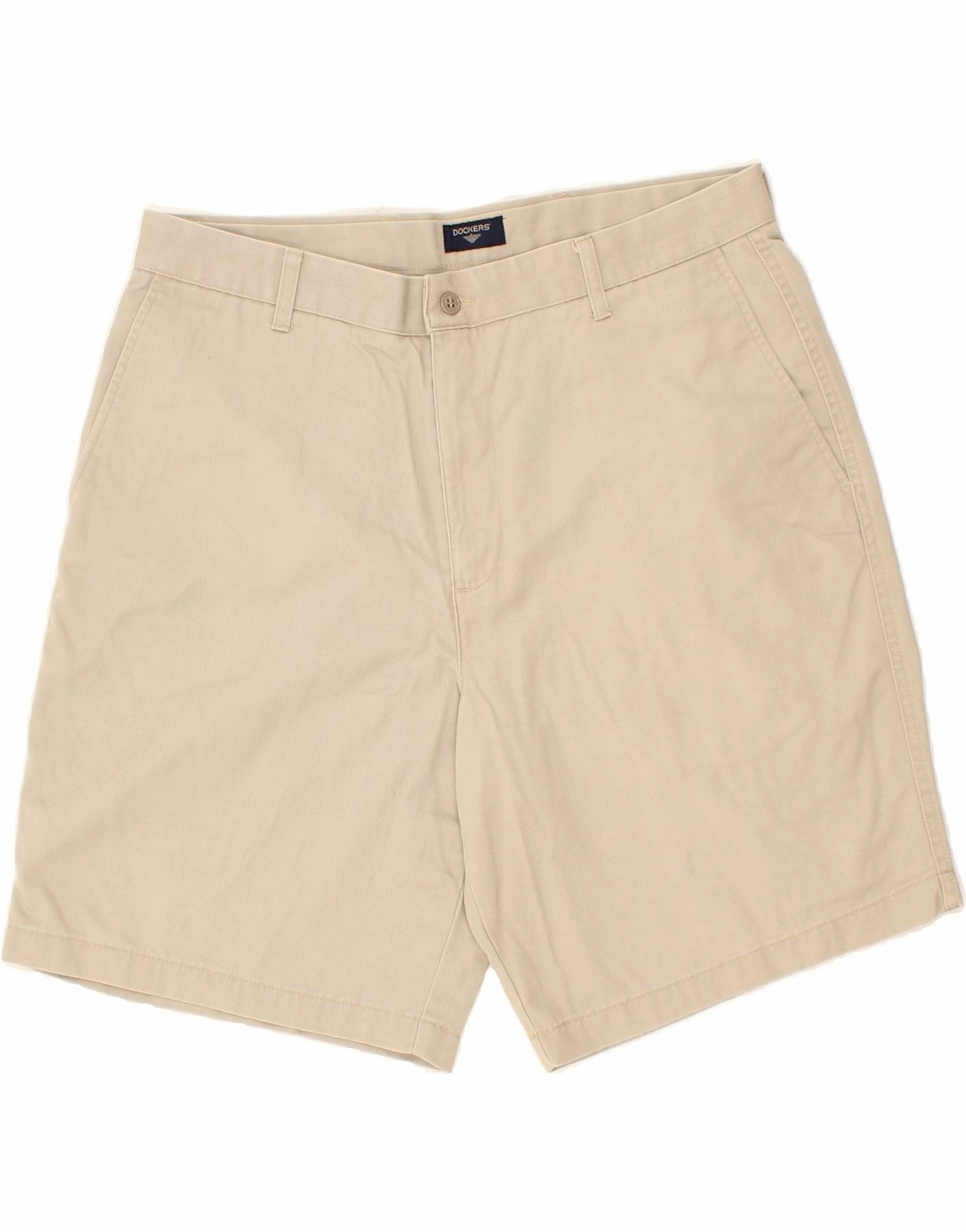 DOCKERS Mens Chino Shorts W36 Large Beige Cotton Chill Vibes rayon fabric