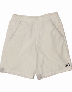FILA Mens Chino Shorts Small W29  White Polyester Flexible Movement Cut Adaptive Temperature Control