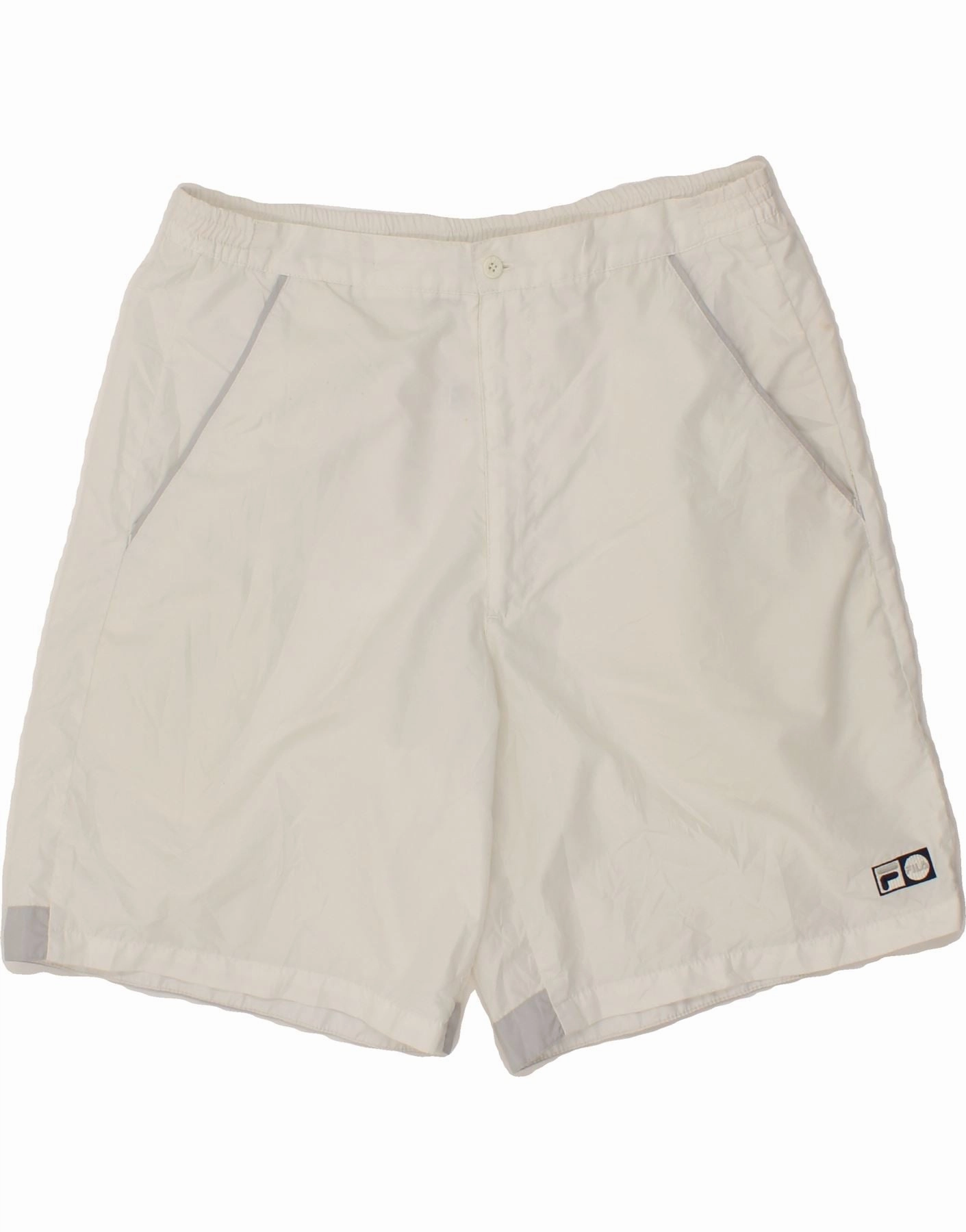 FILA Mens Chino Shorts Small W29  White Polyester Flexible Movement Cut Adaptive Temperature Control