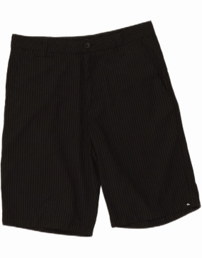 QUIKSILVER Mens Chino Shorts W33 Medium  Black Pinstripe Polyester Dynamic Fit